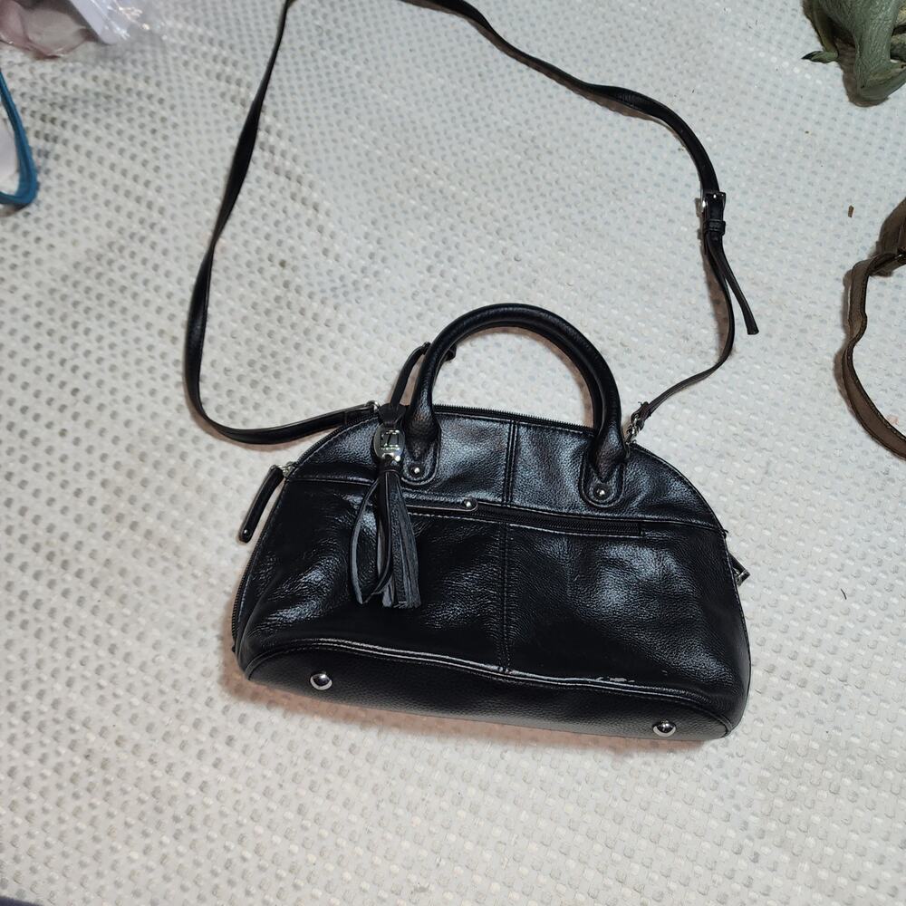 TIGNANELLO BLACK LEATHER DOMED CROSSBODY BAG